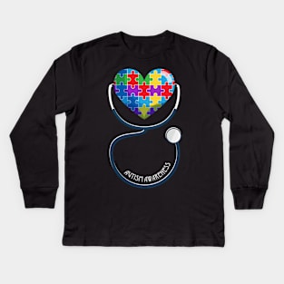 autism nurse Kids Long Sleeve T-Shirt